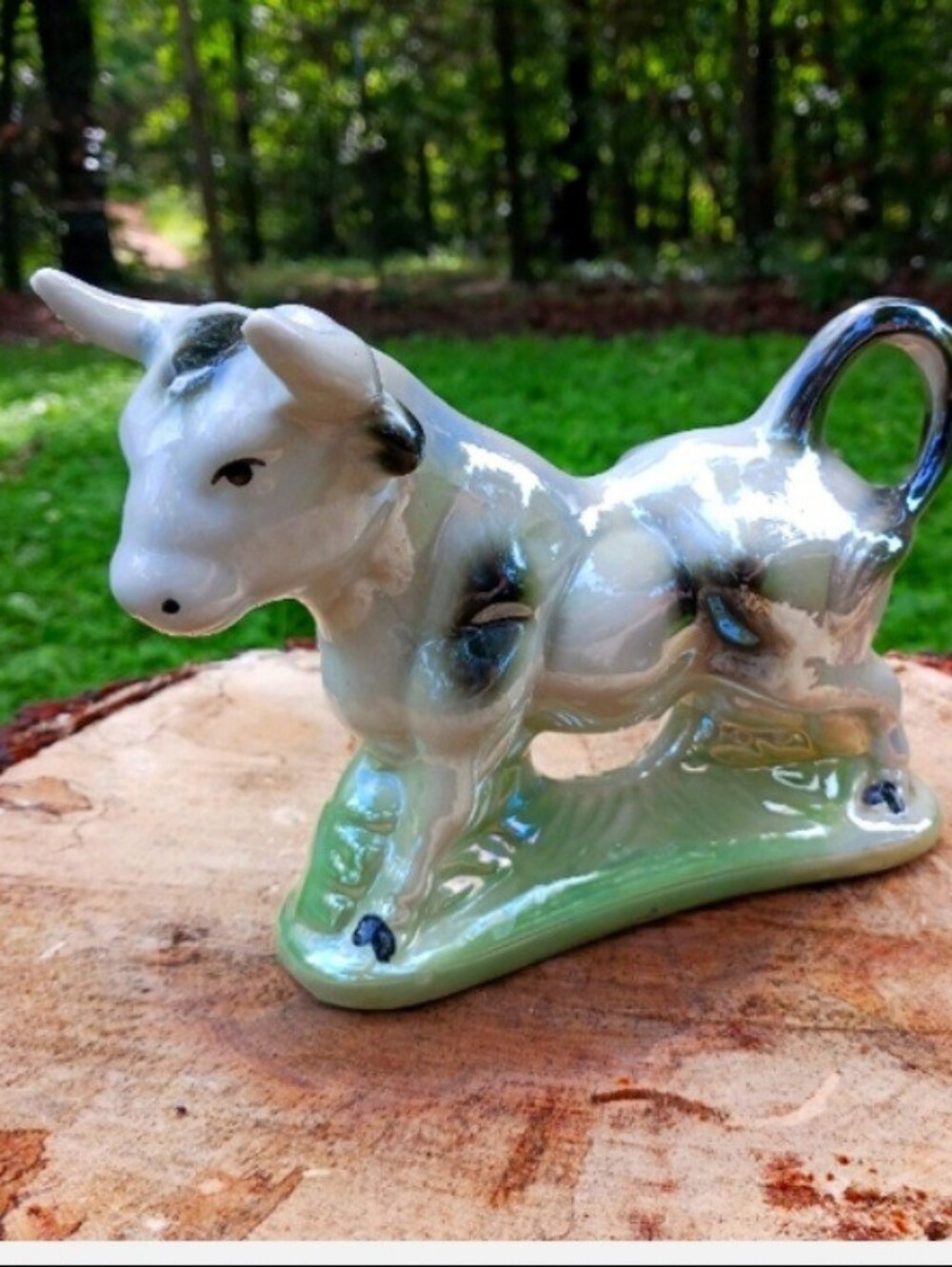 Vintage Brazilian Lusterware Bull Mid 20th Century